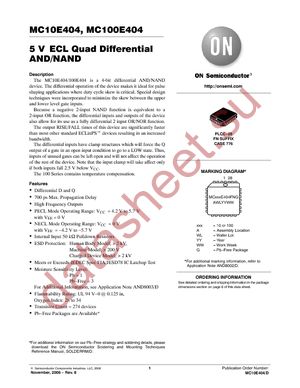 MC100E404FNG datasheet  